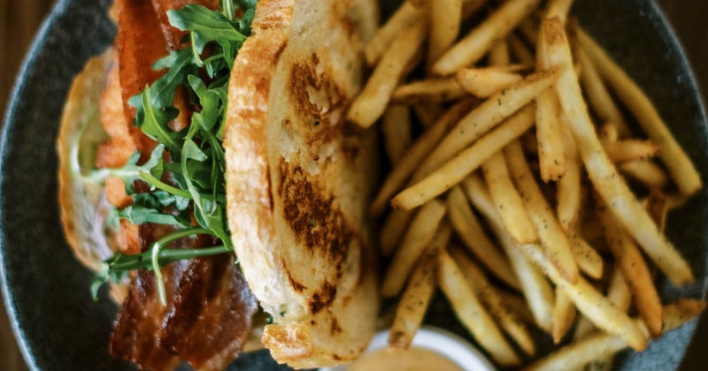 Sandwich served with fries