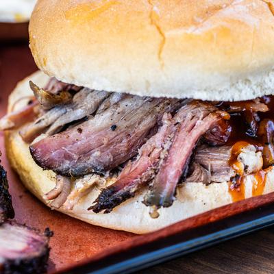 Three meat barbecue plate