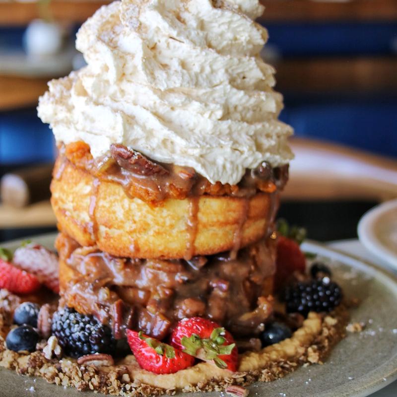 menu item 9 of 19, Pumpkin Pecan Pancakes