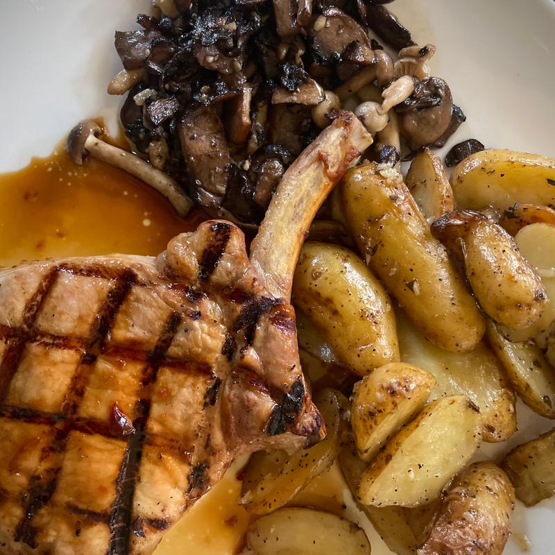 Grilled pork chop photo