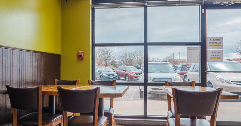 Interior, tables and chairs