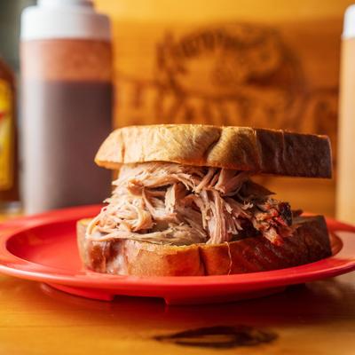 The deluxe pig out sandwich.