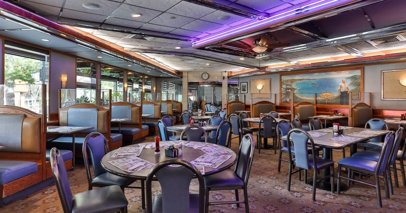 Interior, set tables and chairs ready for guests