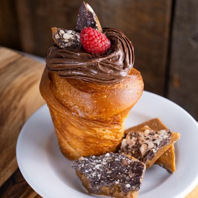 Chocolate cruffin.