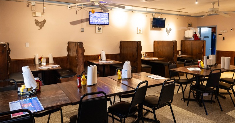 Interior, tables and chairs