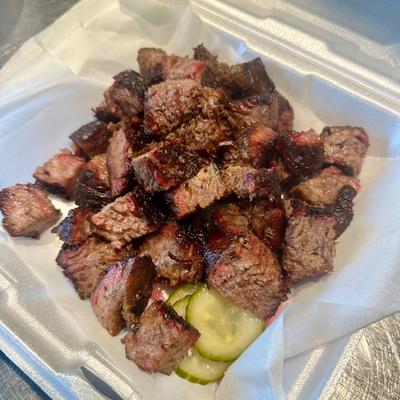 Burnt ends bbq to-go catering.