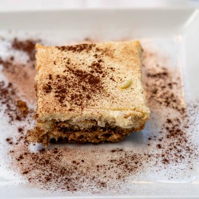Tiramisu piece.