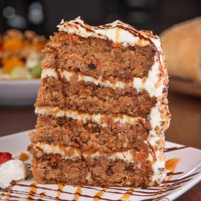 Carrot cake, served.