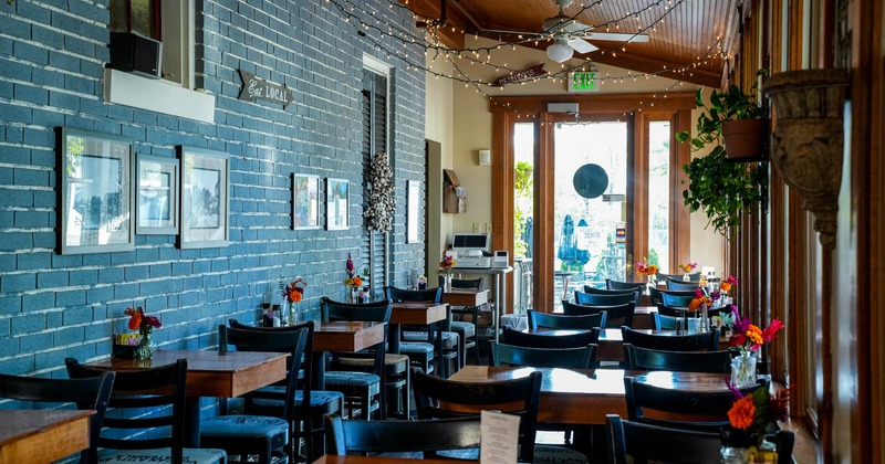 Interior, wide view of seating area