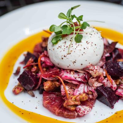 Beet salad with burrata and blood orange