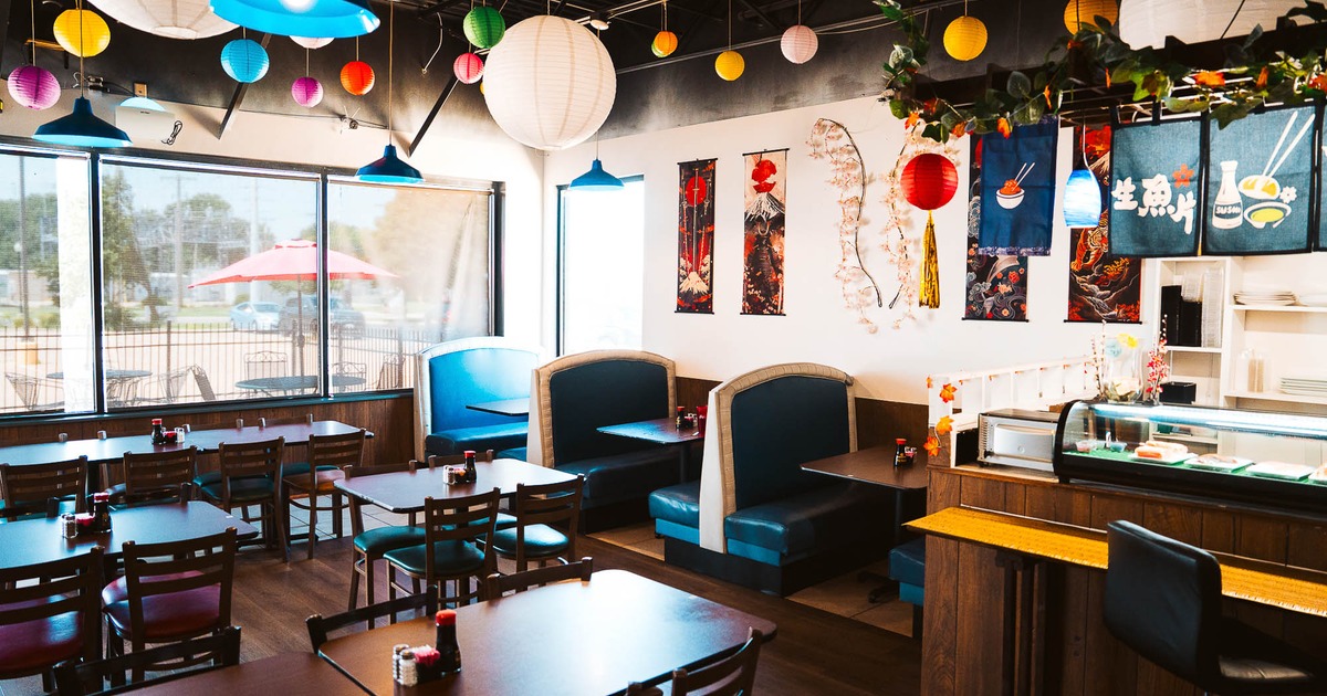Interior, tables and chairs ready for guests