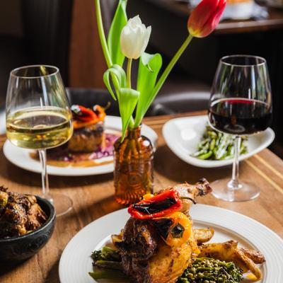 Food, wine, and flowers