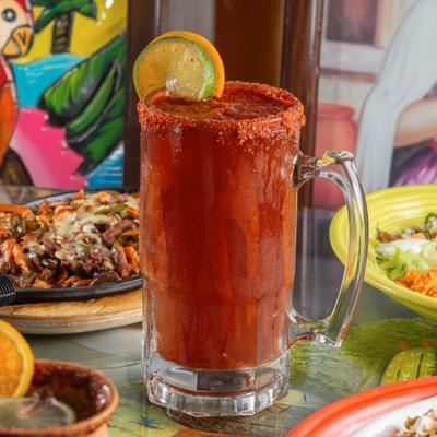 Michelada and food.