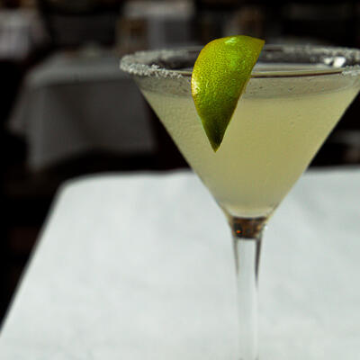 Cocktail, lemon on the side