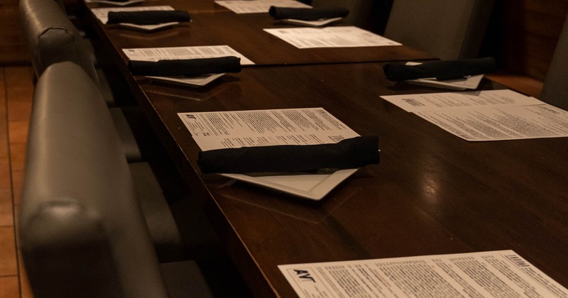 Interior, table with plates and cutlery