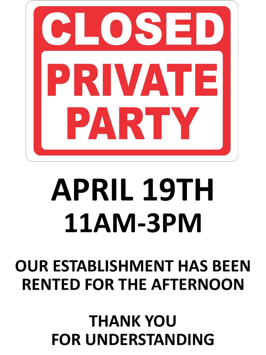 CLOSED - Private Event 11am-3pm event photo