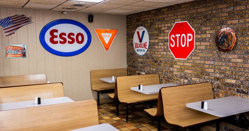 Interior, booths with chairs