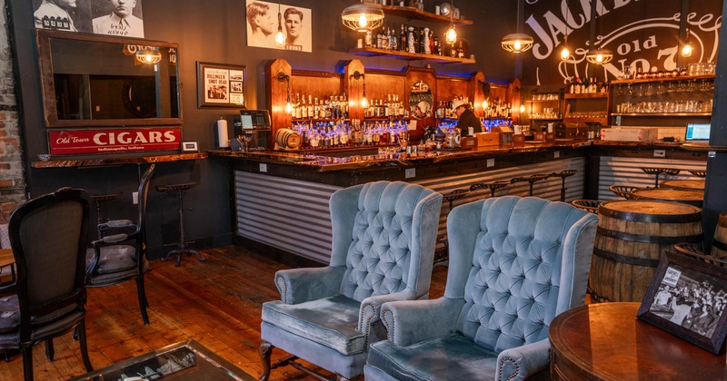 Interior, seating and bar area