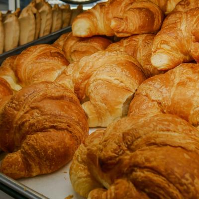 Piled croissants.