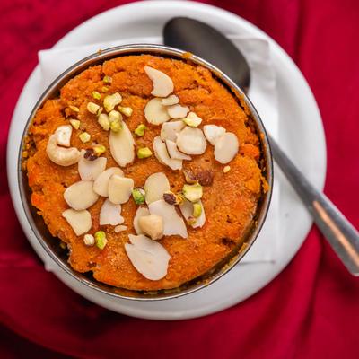 Pudding made with grated carrots.