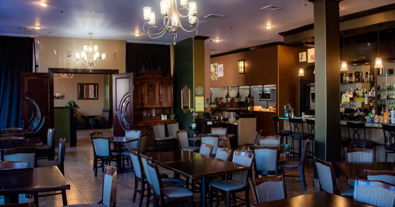 Interior, wide view of dining area