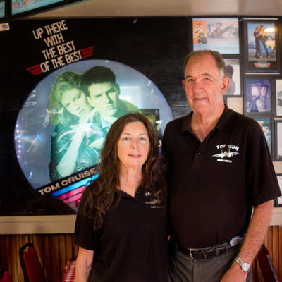 Owners posing for a photo.