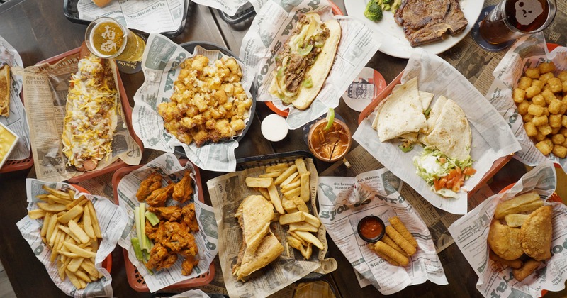 Different types of dishes, top view