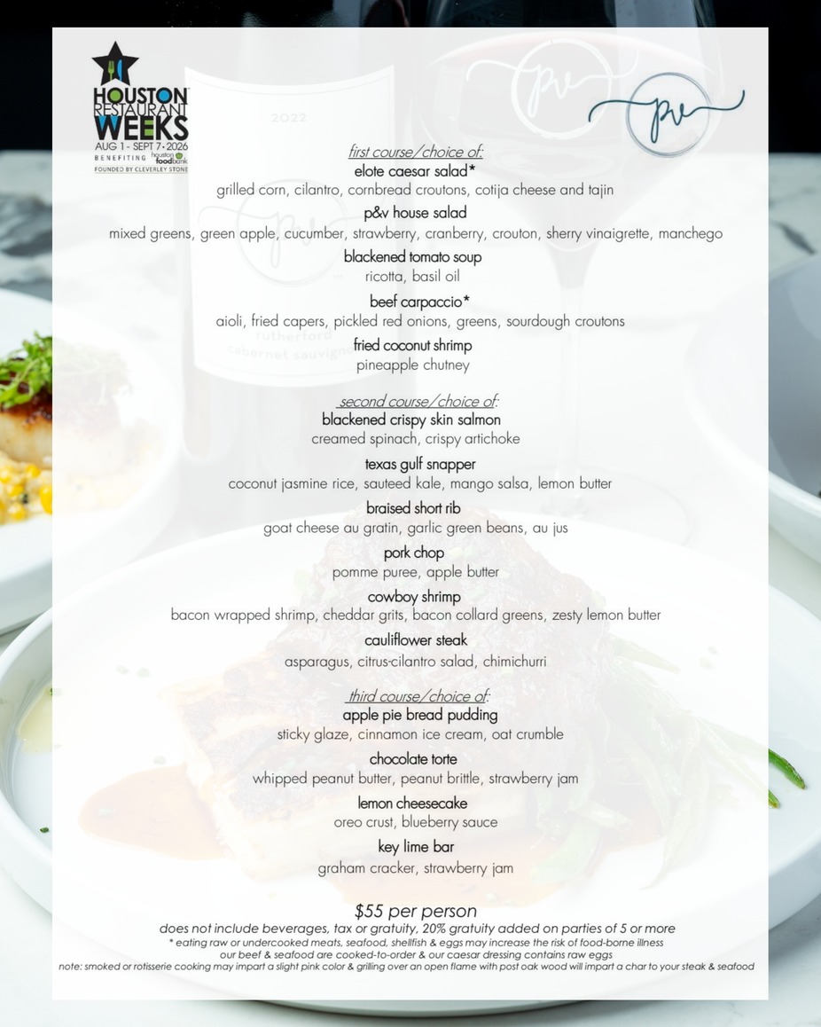 Houston Restaurant Weeks at Pearl & Vine event photo