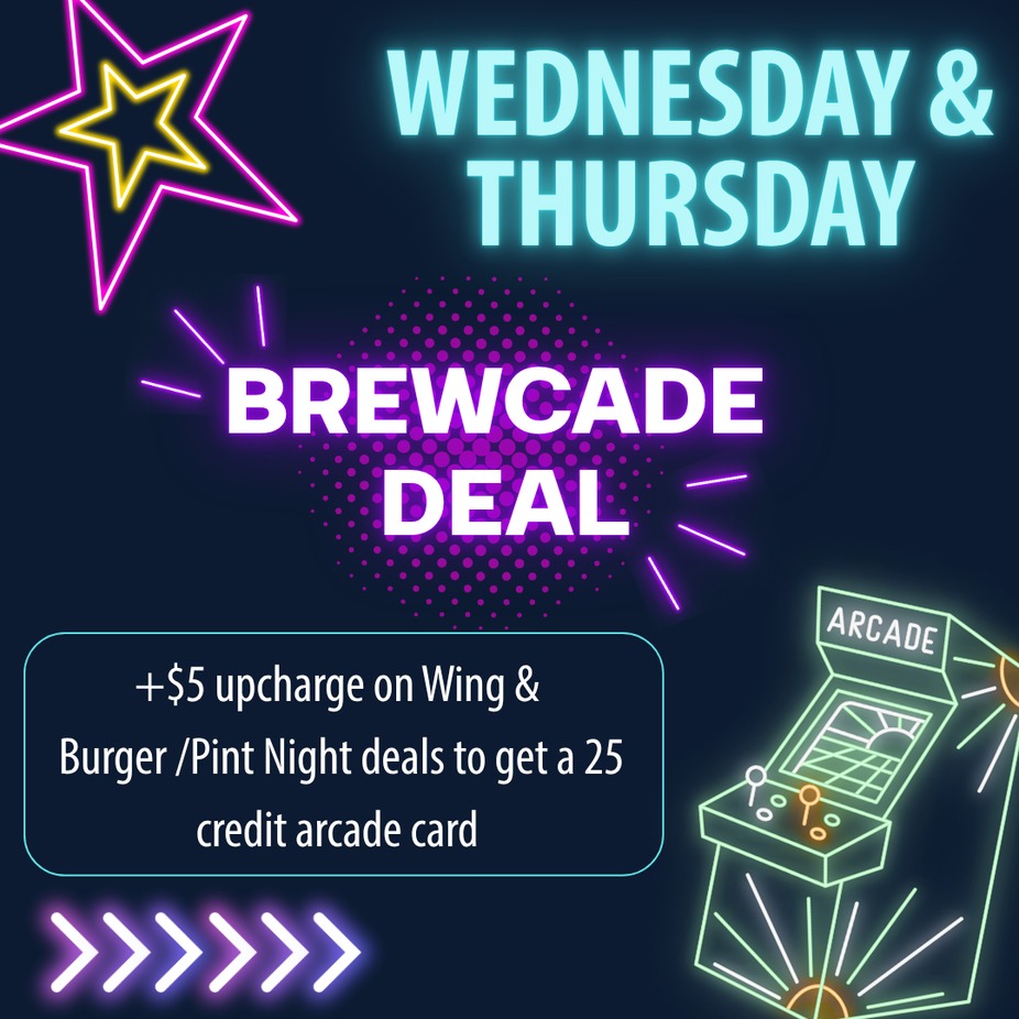 Wednesday/Thursday Brewcade deals event photo