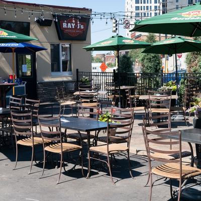 Exterior - tables, patio umbrellas