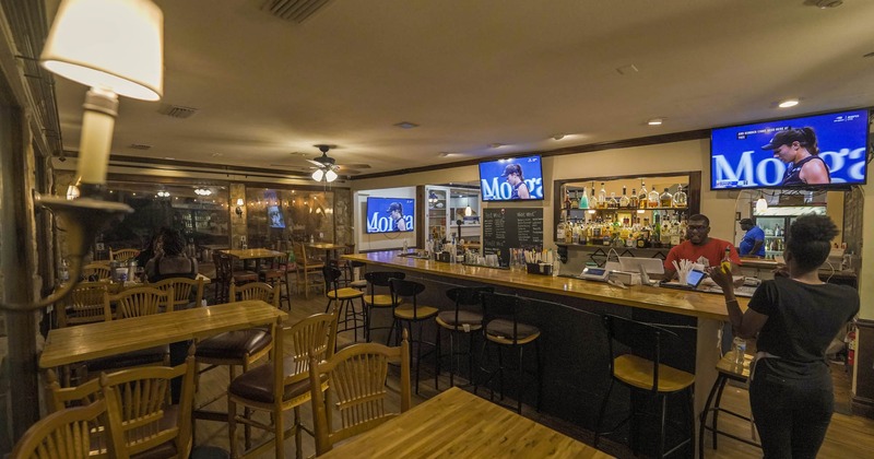 Interior, bar, tables and seats