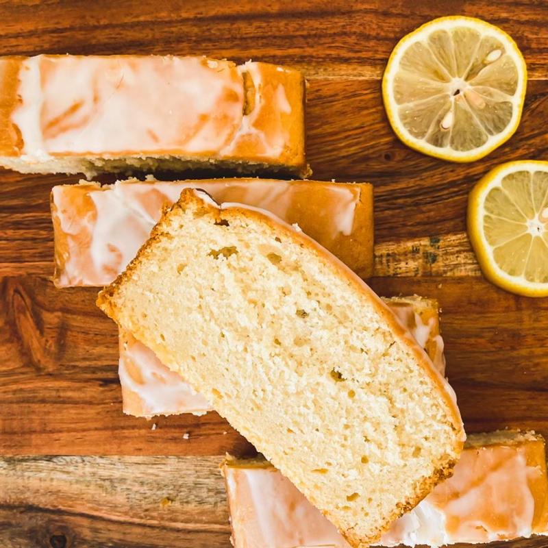 Lemon Glazed Pound Cake Slice photo