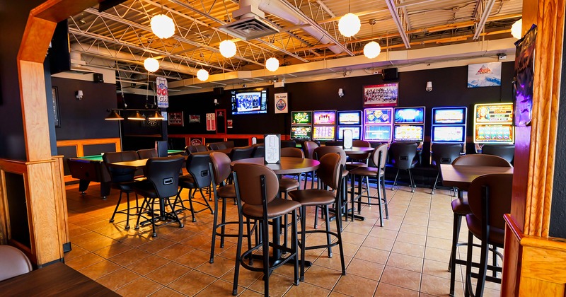 Interior space, seating area, and gambling machines