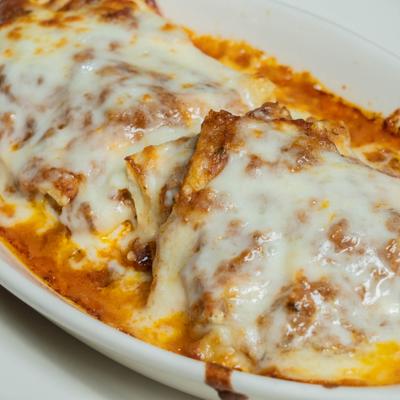 Close up of lasagna.