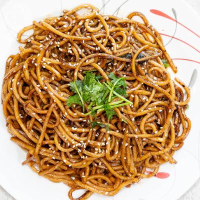 Spicy garlic noodles.