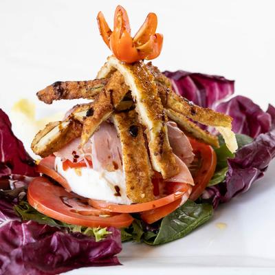 Caprese Tower with chicken.