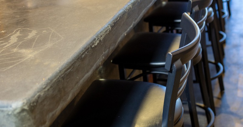Bar and chairs in line