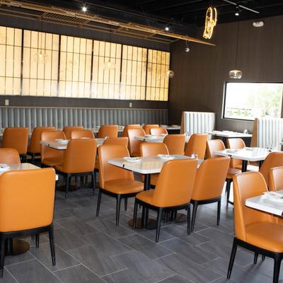 Restaurant interior, dining area.