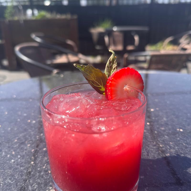 Strawberry basil caipirinha photo