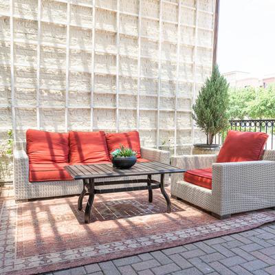 Lounge seating area outside