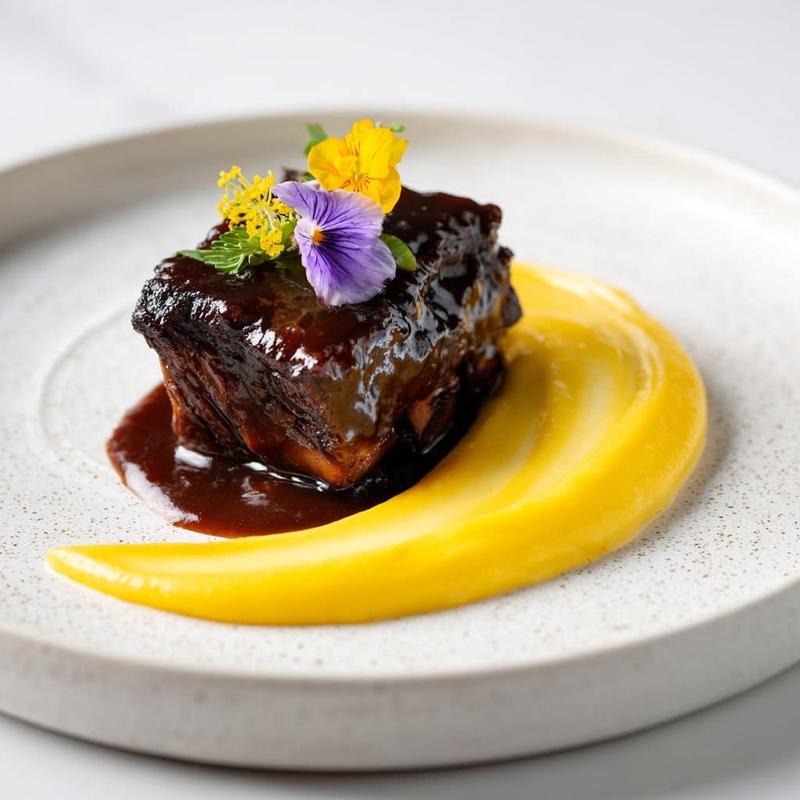 Braised, short ribs photo