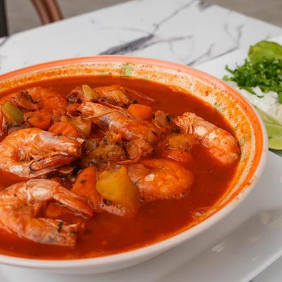 Mexican shrimp soup.