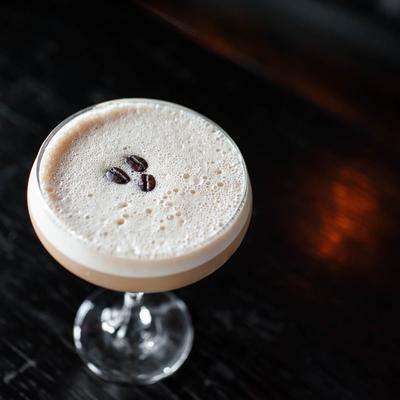 Espresso Martini cocktail, top view