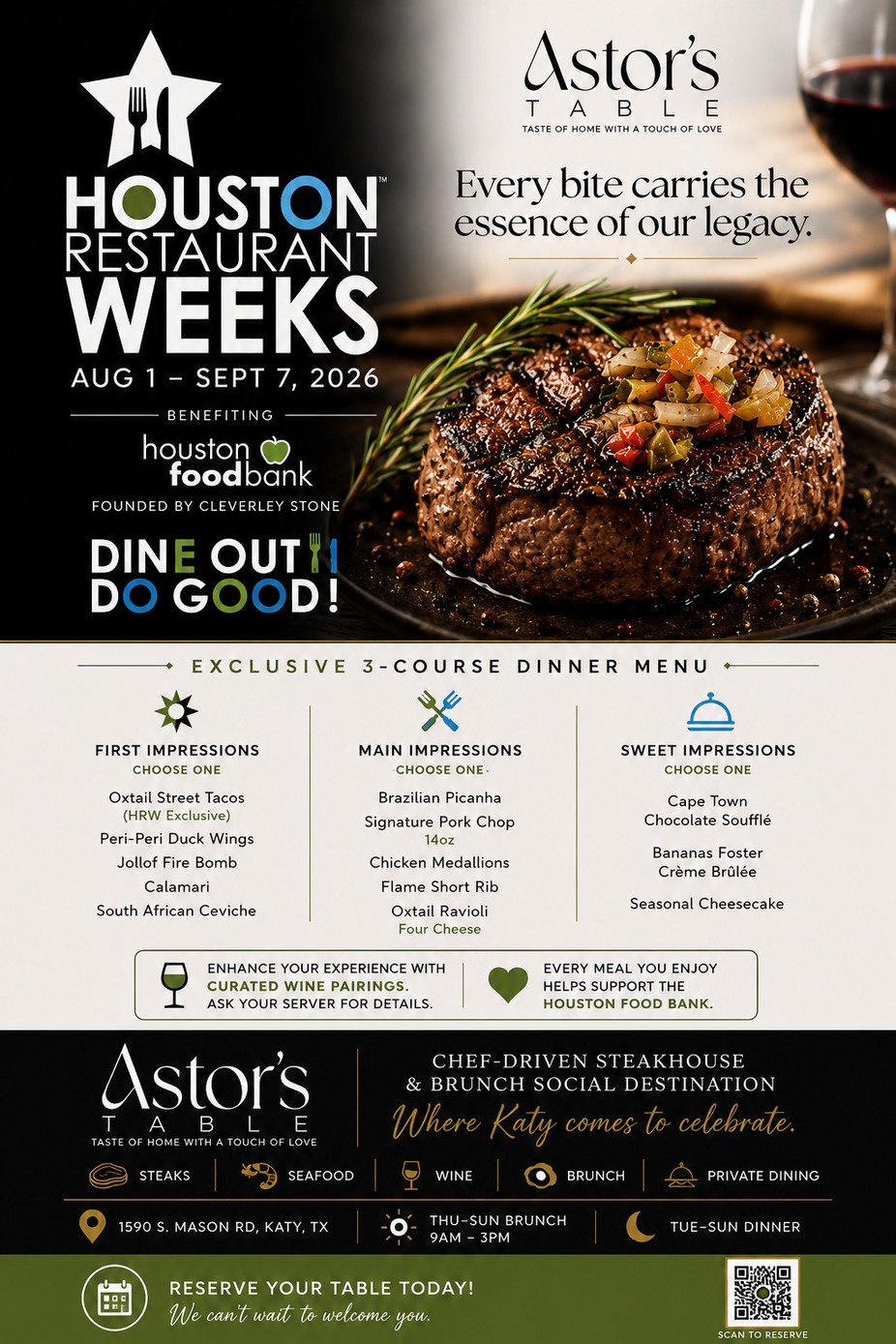 Experience Houston Restaurant Weeks at Astor's Table event photo
