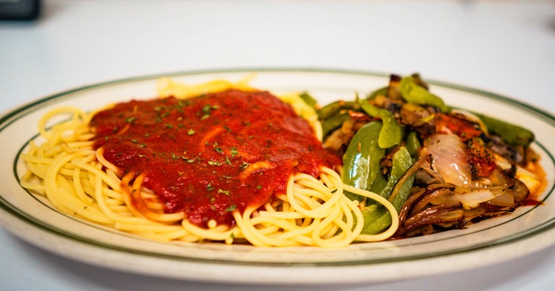 Sicilian Beef with Pasta, and grilled vegetables