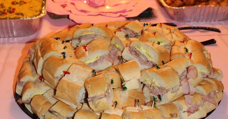 A tray of Cuban sandwiches