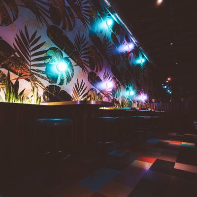 Seating area with LED lights