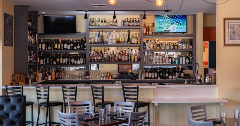 Restaurant interior, bar area