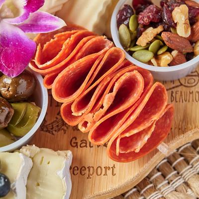 A closeup on the Charcuterie Board.