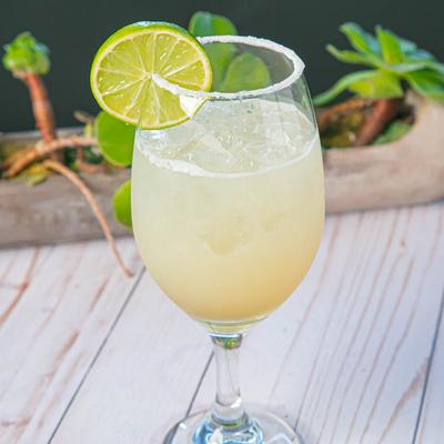 Cucumber Margarita cocktail, with lime.